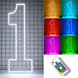 30inch Color-Changing Neon Sign Numbers - Free Standing & Hanging Option for Birthday Wedding Party Decor Lighting