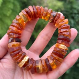Yoowei 100% Real Amber Bracelet for Unisex Genuine Black Bead Irregular Natural Plant Medical Healing Jewelry Gift Wholesale