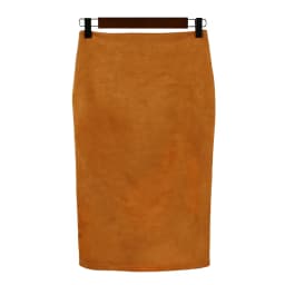 Autumn Winter High Waist Bodycon Vintage Suede Split Thick Stretchy Skirts Women Skirts Suede Solid Color Pencil Skirt Female
