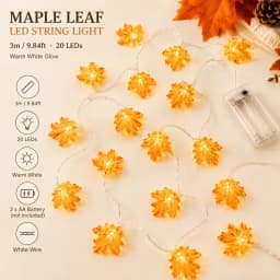1pc 20 LED Halloween Maple Leaf LED String Light Battery Powered Fairy Lights For Home Thanksgiving Halloween Party Autumn Decor