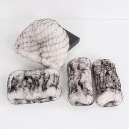 Women's Winter Knitted Real Rex Rabbit Fur Hat Scarf Gloves Set Natural Warm 3-Piece Ensemble Includes Fur Cap Scarves Mitt