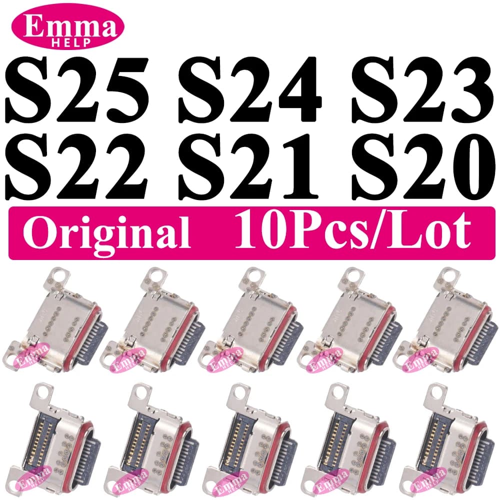 10Pcs Original Charging Port For Samsung S26 S25 S24 23 Ultra S22 S21 Plus S25 FE A34 A52 A53 A54 A56 Charger Connector Dock