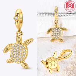 925 Sterling Silver Ocean Series Blue Turtle Starfish Shell Fit Original Bracelet Charms for Women diy Fine Jewelry Gifts