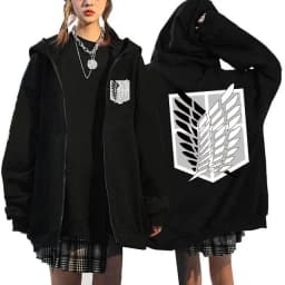Anime Attack on Titan Final Season Zip Up Hoodie Shingeki No Kyojin Y2k Zippper Jackets Sweatshirts Eren Yeager Mange Streetwear