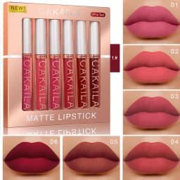 6Set Matte Lip Gloss AB Two Sets Not Stained with Cup Mouth Red Lip Gloss Moisturizing Long Lasting Not Easy To Fade Lip Gloss