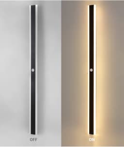 Outdoor Wall Light With Motion Sensor 90v 240v IP65 Waterproof Porch Lamp LED Long Garden Lamp for Villa Garage Lighting Fixture
