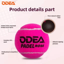 ODEA Padel Balls Pink,High Bounce Durable Training Tennis Balls,Vacuum Sealed for Competitive Matches