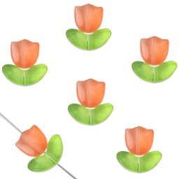 25Sets Jelly Powder Gradient Glass Tulip Petal Beaded Material DIY Handmade Bracelets, Earrings, Accessories, Hairpins