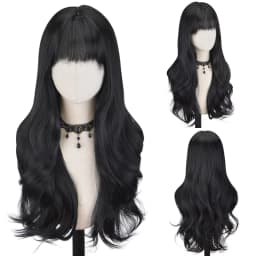 Orange Synthetic Wig with Big Waves, Halloween Party Cosplay Wig, Daily Wig, High-Temperature Silk Wig Cap