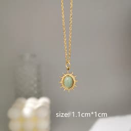 Daisy Natural Stone Hollow Eyes Pendant Water Drop Gold Color Chain Necklace for Women Stainless Steel Jewelry HangZhi 2022 New