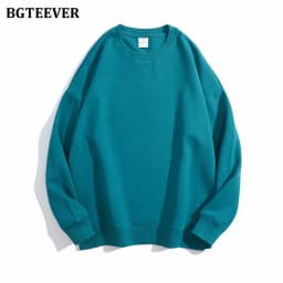 BGTEEVER Casual O-neck Loose Women Pullovers Spring Autumn Long Sleeve Basic Cotton Sweatshirts for Women