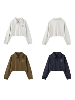 Retro American Neck Sweatshirt Women's Spring Autumn New Loose Shoulder Flip Collar Long Sleeve Short Trendy Top