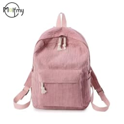 1pcs Personalized Backpack Large Capacity Corduroy Schoolbag Hand-Made Unique Name Custom Multicolor Rope Yarn Color Decoration