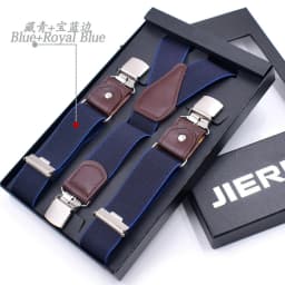 Leather Suspenders Men 3.5cm Y-Back 3 Clips Male Suspensorios Adjustable Elastic Trouser Braces Strap Belt Suit Accessories
