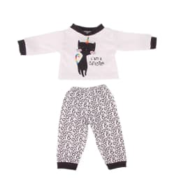 Cute Doll Pattern Pajamas for18inch doll&43 cm Reborn doll Flannel Homewear Set with Cartoon Design, Cozy Sleepwear Loungewear
