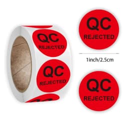 500Pcs QC PASS Adhesive Labels Factory QC Sticker QC Quality Inspection Sticker 1inch Round Seal Stickers Business Supplies