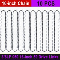 Electric Chainsaw Chain Long-lasting 16" Chain Saw Blade w/ 59 Drive Links 3/8"LP Pitch Premium Alloy Rounded Teeth for Woodwork
