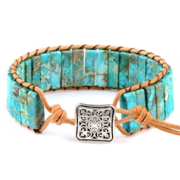 High Quality Multicolor Bracelet Natural Stone Gem Leather Tibetan Gypsy Adjustable Bead Wrap Bracelet Jewelry Collection