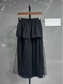 EAM High Elastic Waist Blue Irregular Mesh Spliced Wide Leg Pants New Trousers Women Fashion Tide Autumn 2026 1DJ1338