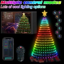 Christmas Decorations 2024 Tree Led Lights String Application DIY Image LED RGB IC Fairy Bluetooth Control