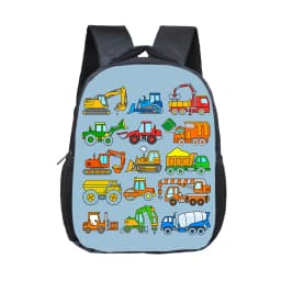 Cartoon Police Car Fire Engine Excavator Print Backpack Children Truck Kindergarten Bags Toddler Diaper Book Bag Schoolbags