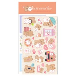 Korean Import Original BONITO Kawaii Rabbit Bear Happy Couple Paper Stickers Scrapbooking Diy Journal Stationery Sticker Gift