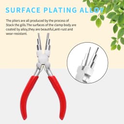 PandaHall 6-in-1 Bail Making Pliers, 45# Carbon Steel 6-Step Multi-Size Wire Looping Forming Pliers, for Loops and Jump Rings