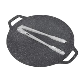 1pc Korean BBQ grill pan Medical stone Coating Non-stick Marble Camping Round Griddle with Handle for Baking,Grill,BBQ