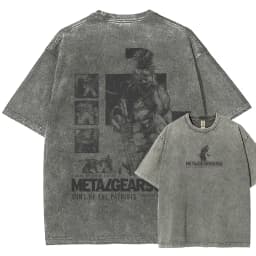 Metal Gear Solid Washed T-shirt 2026 New Model personality Clothes shirt Year round clothing Streetwear Trendy high quality soft