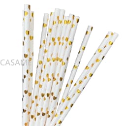 Paper Straws Garden Flower Foil Gold Disposable Drinking for Birthday Wedding Deco Christmas Party Restaurant Event Supplies