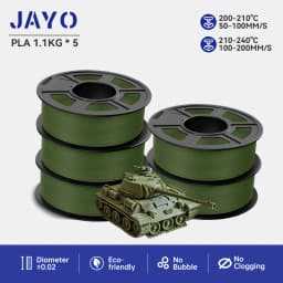 JAYO PLA Filaments 5 Rolls/ 3D Printer Filament 1.75mm FDM 3D Printer Materials Neatly Wound High Toughness for FDM 3D Printer