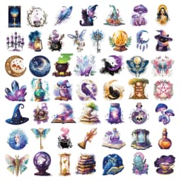 50PCS Magic Planet Stickers Magic Elements Exquisite Handheld Materials Phone Cases Laptops Suitcases Transparent Waterproof