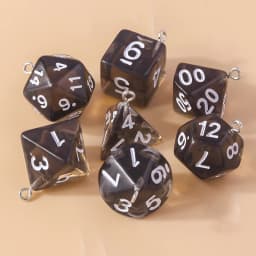 Leslie 7pcs/set Colorful Different Number Acrylic Dice Charms Game Props Multi-faceted Digital Dice for DIY Jewelry Making