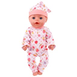 Doll Clothes Long One Piece Pajamas + Nightcap For 18Inch American&43Cm Baby Doll Accessories Nenuco Sleeping Blanket