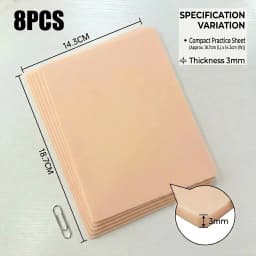 A4 Size Tattoo Practice Skin 3/1mm Double Side Silicone Permanent Makeup Eyebrow Synthetic Leather Training Fake Skin Accessory