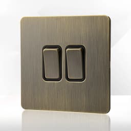 Retro Metal Brushed Antique Stainless Steel Push Button Switch Panel UK 13A Socket with USB Phone Charging for Home Improvement