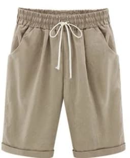 Women Shorts Summer Loose Solid Color Elastic Waist Drawstring Pockets Fashionable Woman's Shorts Dropshipping Sale YDS7088