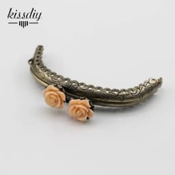 KISSDIY 10pcs 8.5CM Rose Head Pattern Purse Frame Antique Bronze Arc Shape Bag Kiss Clasp Lace Metal DIY Bag Accessories