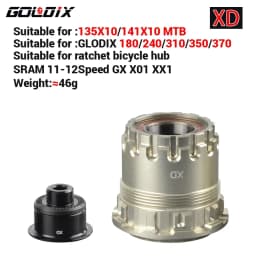 GOLDIX Bicycle Hub Adapter with QR/THRU End Cap HG/XD/MS Bicycle Hub Body for MTB/Road Bike Freehub