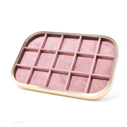 Pink Beige Gray Premium Metal Edge Inside Velvet Jewelry Tray Necklaces Rings Pendants Bracelets Storage and Display Tray
