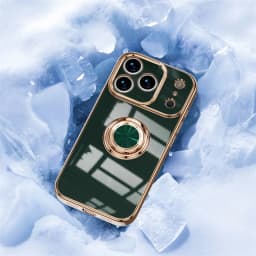 Plating Metal Ring Phone Case For iPhone 17 16 13 12 11 Pro Max Mini Silicone Cases For iPhone Air 15 14 Pro Max 16 Plus Cover