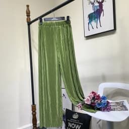 Summer Thin Chiffon Wide Leg Pants For Women Casual Candy Color Loose Long Pants Lady Solid Color Straight Pleated Trousers