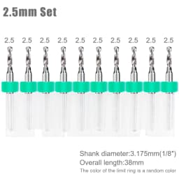XCAN 10pcs 0.1-3.175mm PCB Drill Bit 3.175 Shank Micro Carbide Drill Bit Set For Printed Circuit Board Wood Modeling