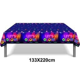Neon Party Tableware Tablecloths Cups Plates Banner Napkins Straws Balloons Neon Glow Birthday Party Decoration Supplies