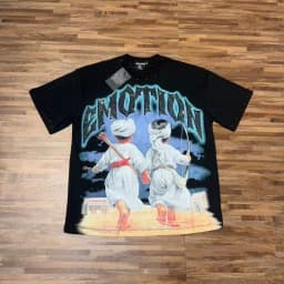 Mixed Emotion American Mask Wearing Angel Print Beaded Loose Short Sleeved T-shirt for couples Men Women Tee Tops
