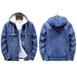 Thicker Winter Jacket Men Warmer Hooded Denim Lambswool Hooded and Padded Denim Jacket Imitation Lamb Wool Fleece Mens Clothes