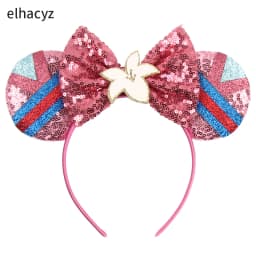 Fashion Moana Ears Headbands For Kid Hook Bow Maui Hair Accessories Women Frangipani Flowers Hairband Girl Spiral Conch Headwear