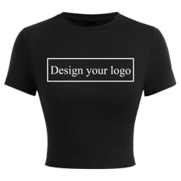 Women's Crop T-shirt Customize your team uniform design logo Y2K Fans Aid Club Fashion Party sisters DIY T-shirt Elasticity