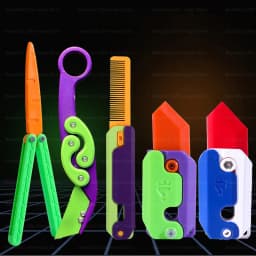 New Knife Fidget Toy 3D Printing Technology Stocking Stuffers Gift With Butterfly Claw Blade Carrot Fidget Toy Stress relief Toy