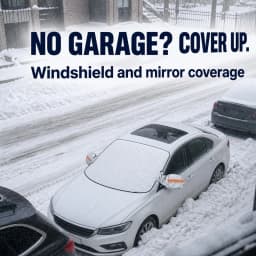 Car Windshield Cover for Snow and Ice with Side Mirror Covers, Silver Winter Frost Protector, 57.09 X 43.31 Inches, Front Windshield Coverage for Outdoor Parking at Home, at Work or in Driveways